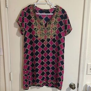 Pink Embellished Tunic with Mandarin Collar